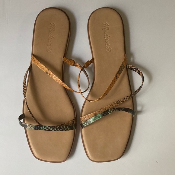 Madewell The Lyra Slide Sandal in Snake Embossed LeatherSize 9 - Picture 1 of 4